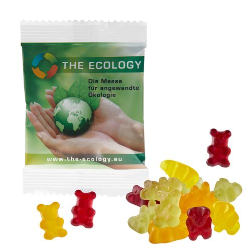 Organic Fruit Gum Bears in a Compostable Bag