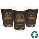 Recyclebare dubbelwandige papieren beker - Full Colour (16oz/455ml)