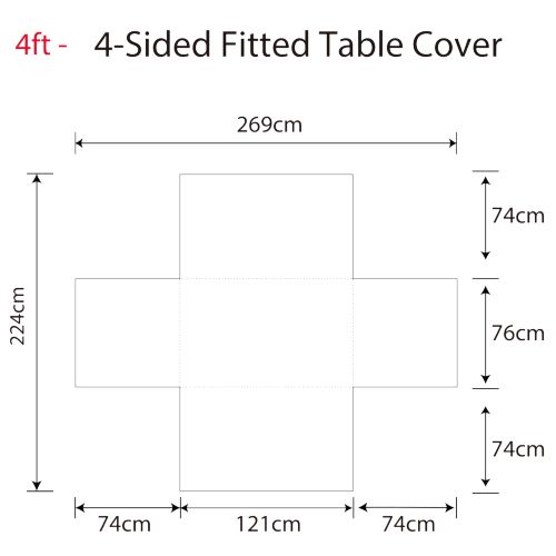 Full Coverage Fitted Tablecloth - 76x122cm (4ft Table)