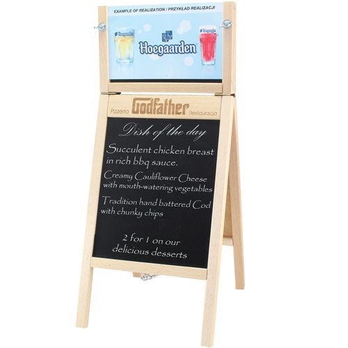 Tafelblad Menu A-Board Met Verwisselbare Bovenste Inzet