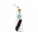 Eau Good Bottle glas - zwart+blum (650 ml)