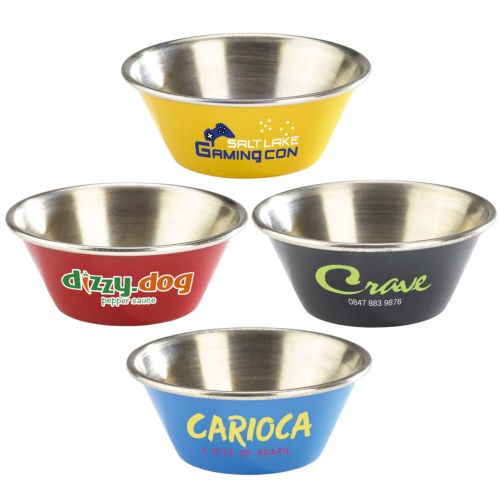 1,5oz roestvrijstalen ramekin - (blauw, rood, geel en zwart)