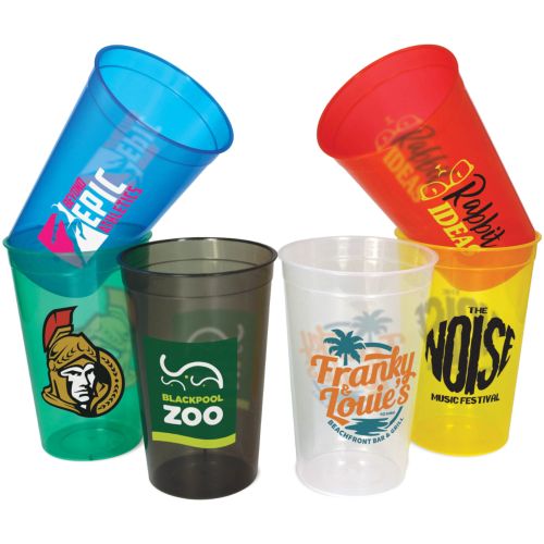 Plastic Translucent Stadium Cup (568ml/20oz/Pint)