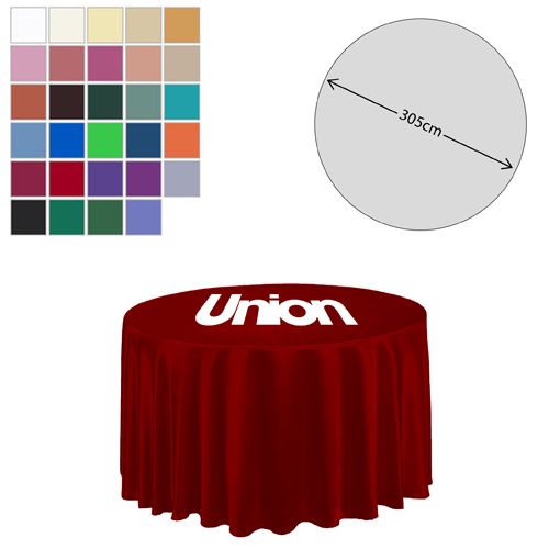 Premium Fabric Tablecloth - Round - 305cm (5ft Table - Full Drop)