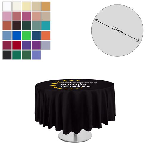 Premium Fabric Tablecloth - Round - 229cm (2ft High Table - Full Drop)