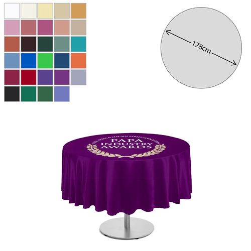 Premium Fabric Tablecloth - Round - 178cm (2ft High Table - Mid Drop)