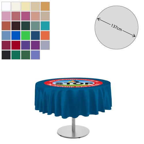 Premium Fabric Tablecloth - Round -  138cm (2ft High Table - Short Drop)