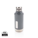 Leak proof vacuum bottle with logo plate