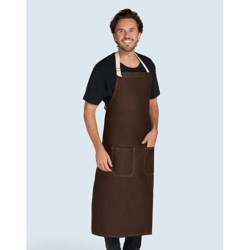 SANTORINI - Contrasted Bib Apron with Pocket