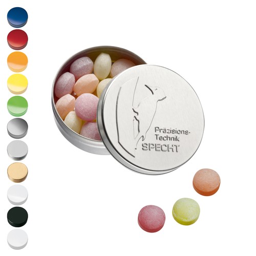 XS Pocket Tin met reliëfdeksel met XS-Bären Company Fruit Candies, 16g