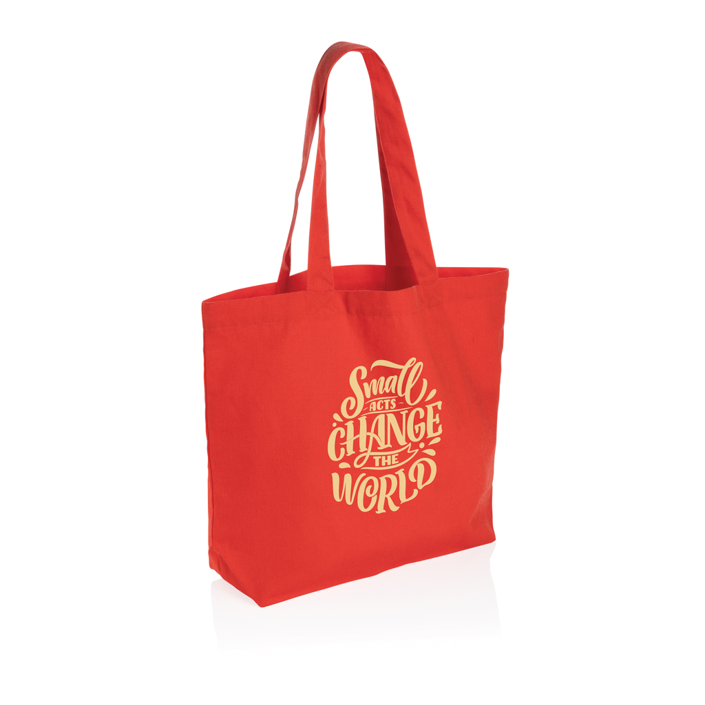 Impact Aware™ recycled canvas shopper met vakje 240gsm