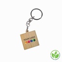 Key Ring Bamboo Square 30 mm, Print in full color