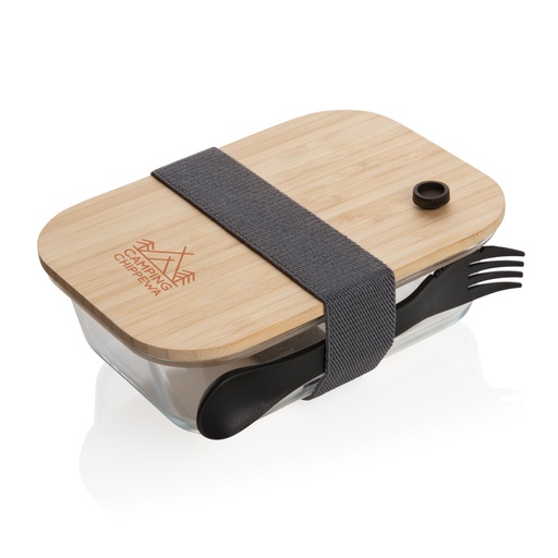 [P269.560] Glazen lunchbox met bamboe deksel