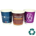 Recyclebare dubbelwandige papieren beker - Full Colour (8oz/230ml)