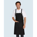 PROVENCE - Crossover Eyelets Bib Apron with Pocket