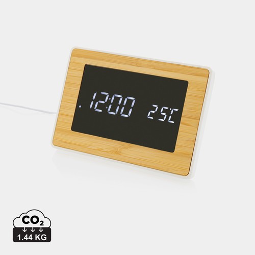 [P279.319] Utah RCS recycled plastic bamboe LED-klok