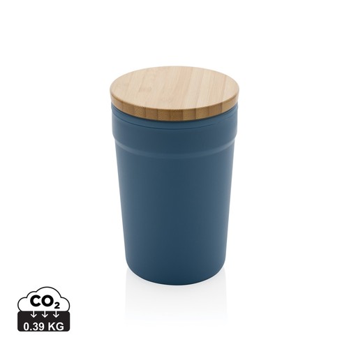 [P433.291] GRS gecertificeerd gerecycled PP mok met bamboe deksel
