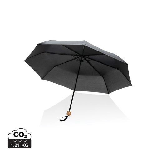 [P850.577] 20.5" Impact AWARE™ RPET 190T pongee bamboe miniparaplu
