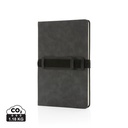 Deluxe hardcover PU A5 notitieboek met telefoon-/penhouder